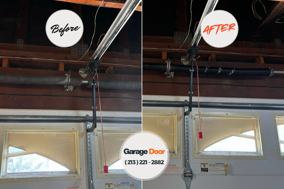 Before and after: garage door repair McKinley Heights, OH